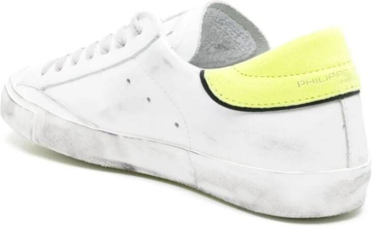 Philippe Model Lage Top Sneakers Wit Geel Multicolor Heren