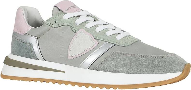 Philippe Model Lage vrouw sneakers Mondial Vert Lilac Multicolor Dames