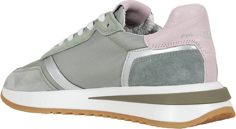 Philippe Model Lage vrouw sneakers Mondial Vert Lilac Multicolor Dames