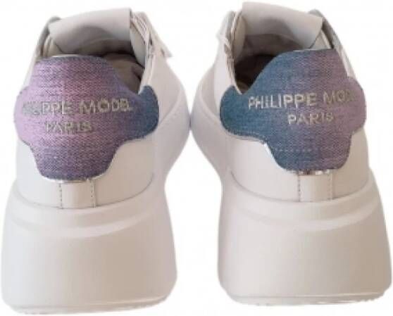 Philippe Model Leren sneakers Wit Denim Blauw Roze White Dames