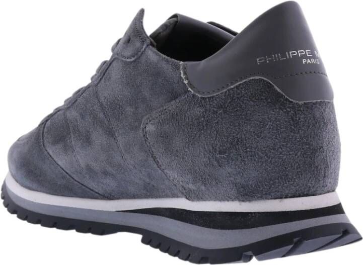 Philippe Model Leren Trpx Lage Herensneakers Grijs Heren