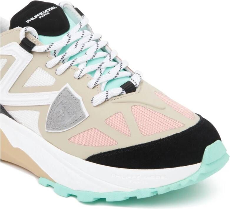 Philippe Model Lichtroze en Multikleur Rocx Lage Sneakers Roze Dames