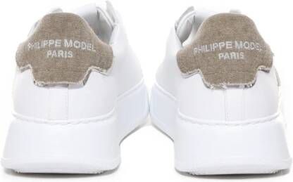 Philippe Model Logo Sneakers met Contrast Hiel White Heren