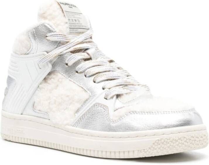 Philippe Model Luxe hoge sneakers met bontinzetten White Dames
