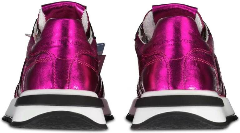Philippe Model Mesh en leren sneakers met 3 5 cm zool Pink Dames