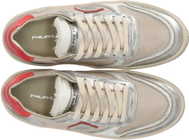 Philippe Model Metallic Koraal Lage Sneaker Multicolor Dames