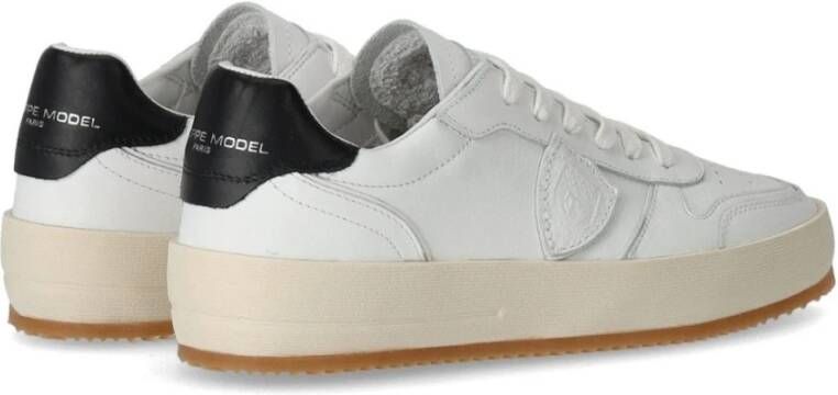 Philippe Model Wit Zwart Lage Sneaker Nice White Heren