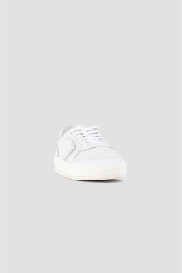 Philippe Model Nice LOW Witte Leren Sneakers White Heren