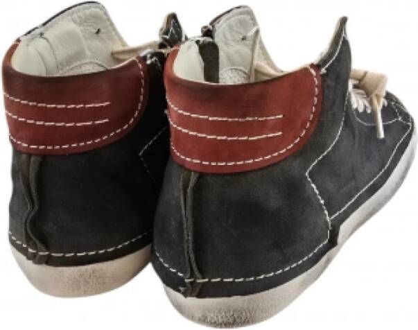 Philippe Model Paris High Khaki Leren Sneakers met Bordeaux Spoiler