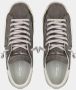 Philippe Model Grijze Leren Sneakers met Logo Patch Gray Heren - Thumbnail 7