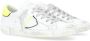 Philippe Model Paris X Leren Sneaker in Wit en Fluorescerend Geel White Heren - Thumbnail 2