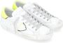 Philippe Model Paris X Leren Sneaker in Wit en Fluorescerend Geel White Heren - Thumbnail 3