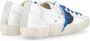 Philippe Model Paris X Leren Sneaker in Wit Zwart en Blauw White Heren - Thumbnail 4