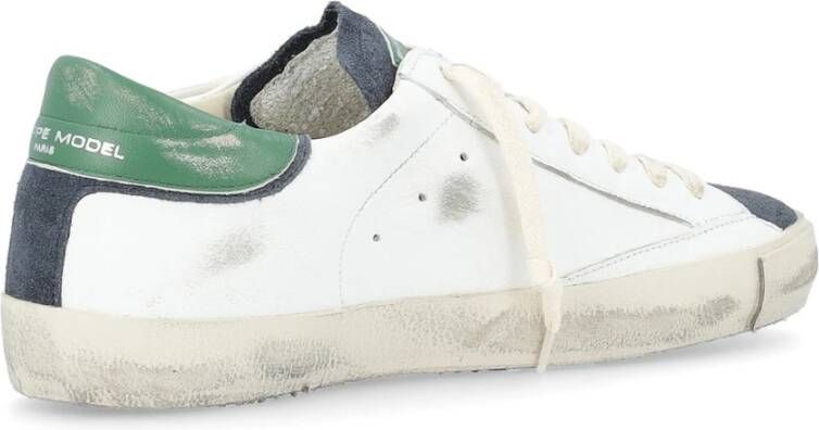 Philippe Model Paris X Sneaker in wit groen en blauw leer White Heren