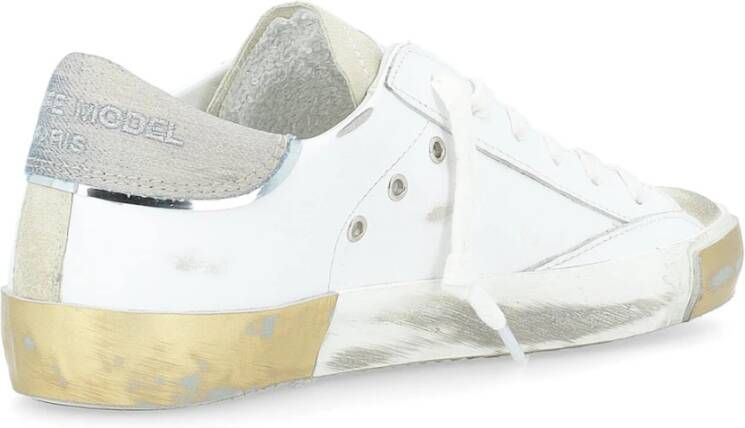 Philippe Model Paris X Wit Leren Sneaker met Denim Details Multicolor Dames