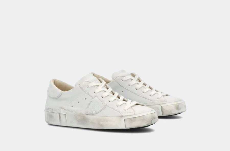 Philippe Model Sneakers van Geitenleer met Vintage-effect Wit Dames