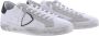 Philippe Model Witte leren sneakers met contrasterende hiel White Heren - Thumbnail 4