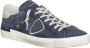 Philippe Model Blauwe Leren Sneakers met Contrasterende Details Blue Heren - Thumbnail 3