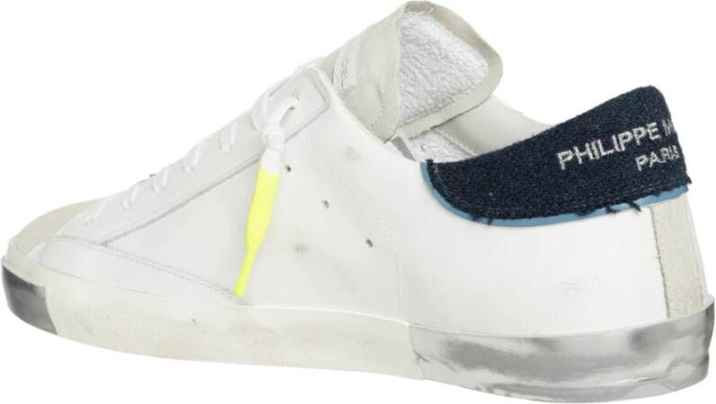 Philippe Model Leren Sneakers met Eenvoudig Patroon Wit Heren