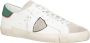 Philippe Model Witte lage sneakers met gebruikte behandeling en gekleurde randen White Heren - Thumbnail 3