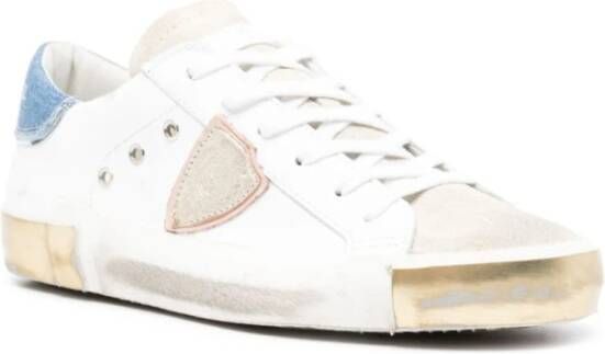 Philippe Model Prsx Wit Suède Color Block Sneakers White Dames