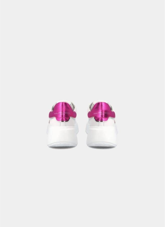 Philippe Model Roze Gelamineerde Sneakers met Jaren '90-geïnspireerd Ontwerp Wit Dames