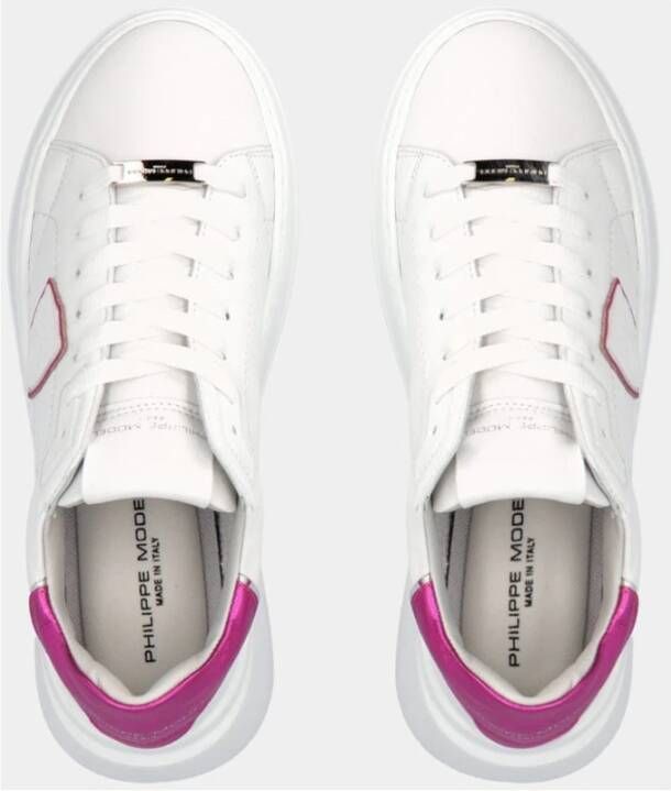 Philippe Model Roze Gelamineerde Sneakers met Jaren '90-geïnspireerd Ontwerp Wit Dames