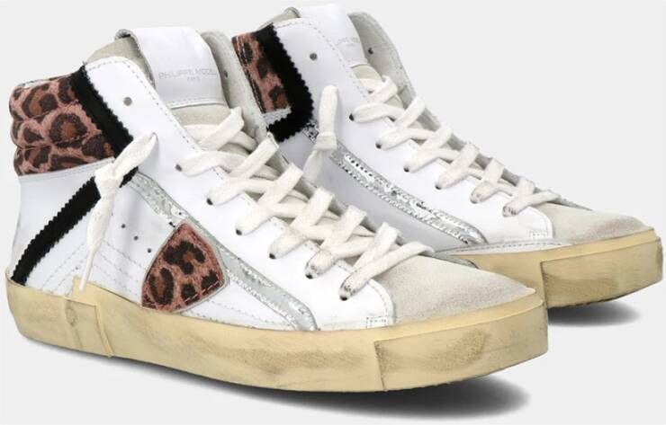 Philippe Model Ambachtelijke Leren High-Top Sneaker Wit Dames