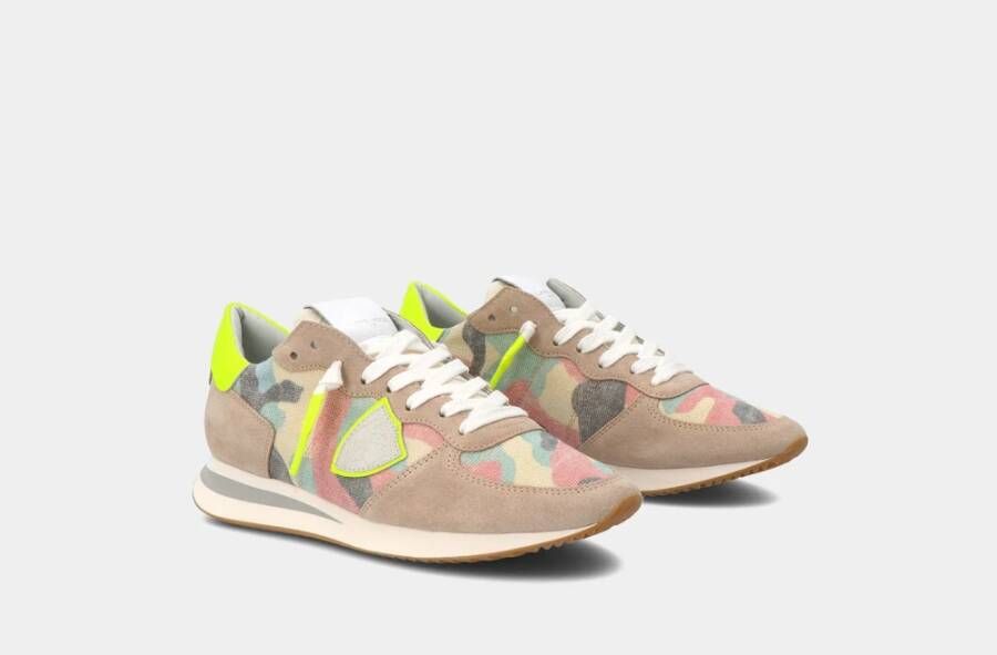 Philippe Model Camouflage Neon Sneakers Beige Dames