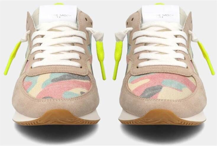 Philippe Model Camouflage Neon Sneakers Beige Dames