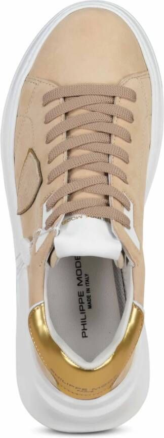 Philippe Model Lage Temple Sneakers Beige Dames