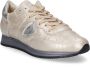 Philippe Model Gouden Logo Patch Lage Sneakers Beige Dames - Thumbnail 4