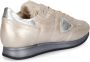 Philippe Model Gouden Logo Patch Lage Sneakers Beige Dames - Thumbnail 5
