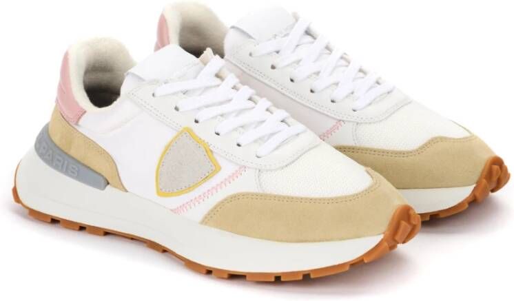 Philippe Model Antibes Mondial Pop Wit en Beige Sneakers Beige Dames