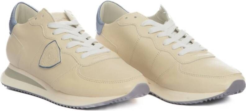 Philippe Model Lage Trpx Sneakers in wit paars leer Beige Heren