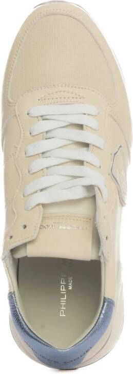 Philippe Model Lage Trpx Sneakers in wit paars leer Beige Heren