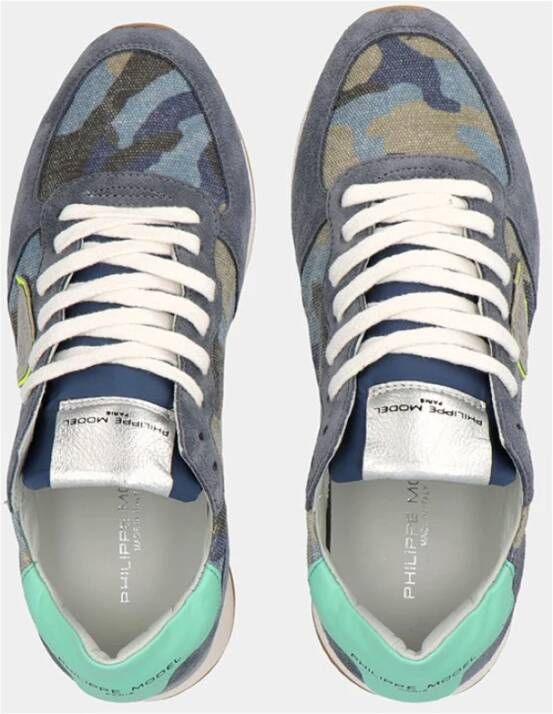 Philippe Model Camouflage Neon Sneakers Blauw Dames