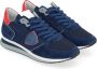 Philippe Model Blauw Rood Nylon Leren Sneakers voor Heren Blue Heren - Thumbnail 2