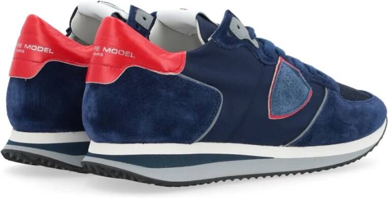 Philippe Model Tropez X Blauw en Rood Sneakers Blauw Heren