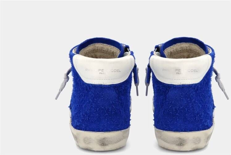 Philippe Model Hoge Heren Sneakers Parijs Blauw Klein Detail Blauw Heren