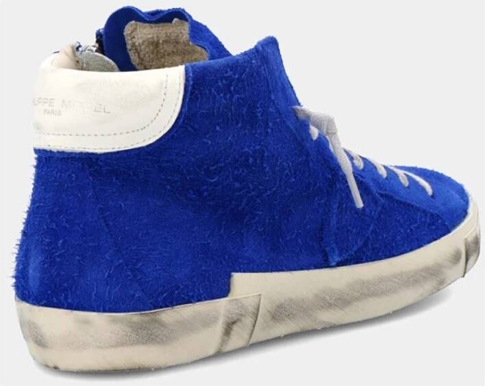 Philippe Model Hoge Heren Sneakers Parijs Blauw Klein Detail Blauw Heren