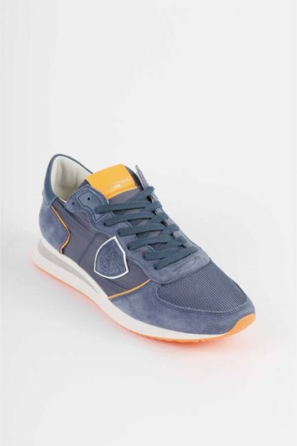 Philippe Model Trpx Navy Blue en Oranje Hardloopschoenen Blauw Heren