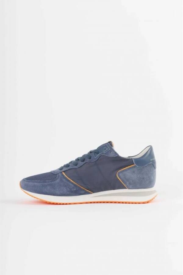 Philippe Model Trpx Navy Blue en Oranje Hardloopschoenen Blauw Heren