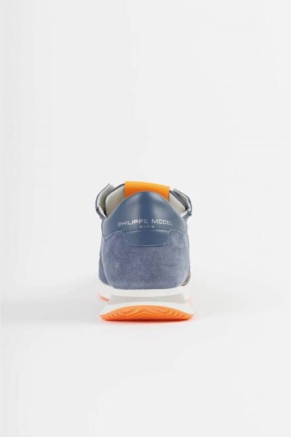 Philippe Model Trpx Navy Blue en Oranje Hardloopschoenen Blauw Heren