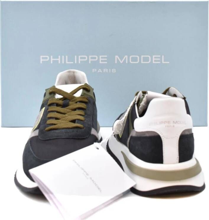 Philippe Model Stijlvolle Heren Sneakers Verhoog je schoenenspel Blauw Heren