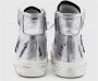 Philippe Model Hoge zilveren gelamineerde sneakers Grijs Dames - Thumbnail 3