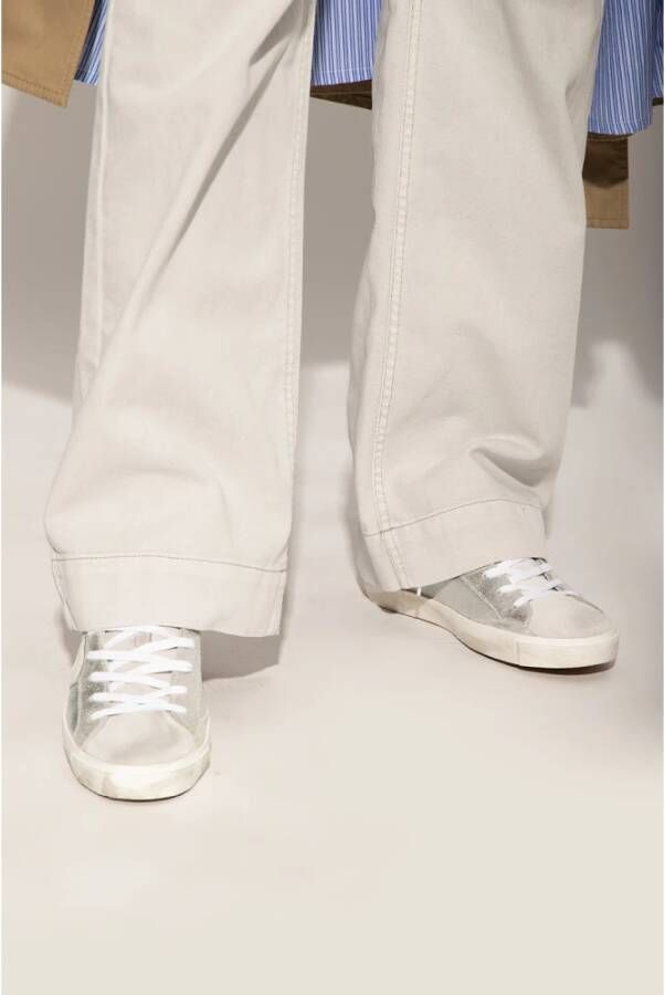 Philippe Model Vintage Zilveren Sneakers `Prsx Low` Grijs Dames