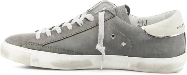 Philippe Model Grijze Leren Sneakers voor Heren Grijs Heren