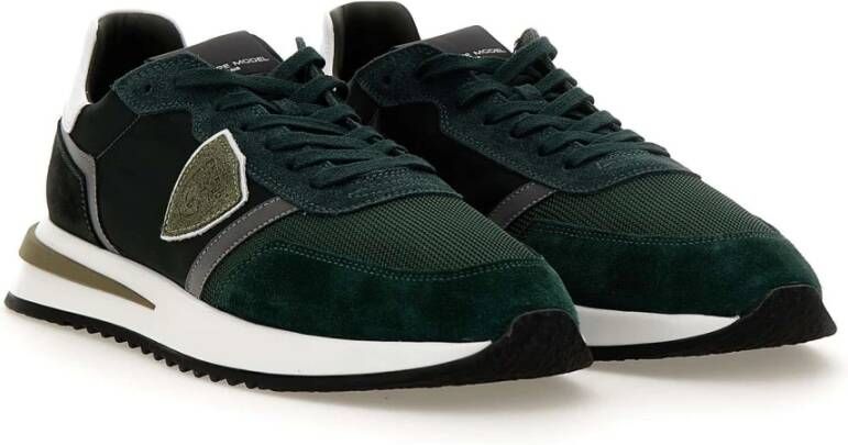 Philippe Model Stijlvolle groene sneakers voor heren Groen Heren