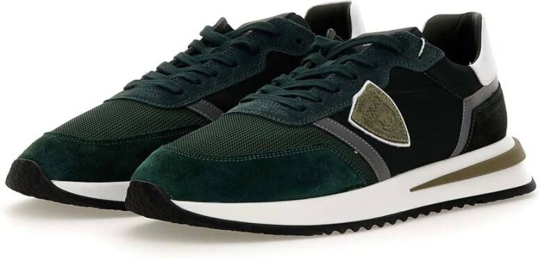 Philippe Model Stijlvolle groene sneakers voor heren Groen Heren